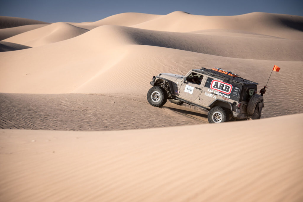 Proceed with caution. Sand dunes can look fine on one side, but drop as much as 10 feet drop or more straight down on the other side.