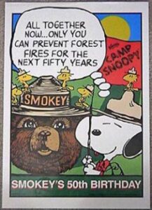 1990s Smokey Bear ad featuring Snoopy.