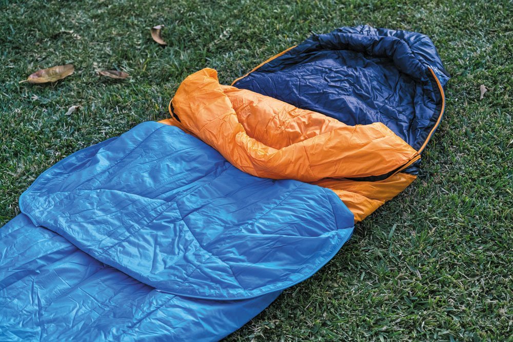 North Face The One Bag blue orange winter sleeping bag