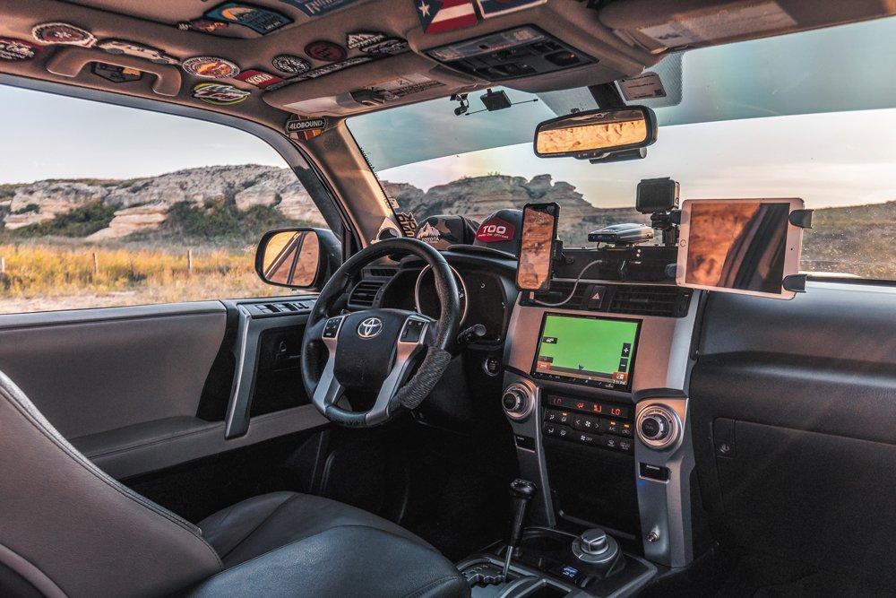 Organized fifth-gen 4Runner cockpit