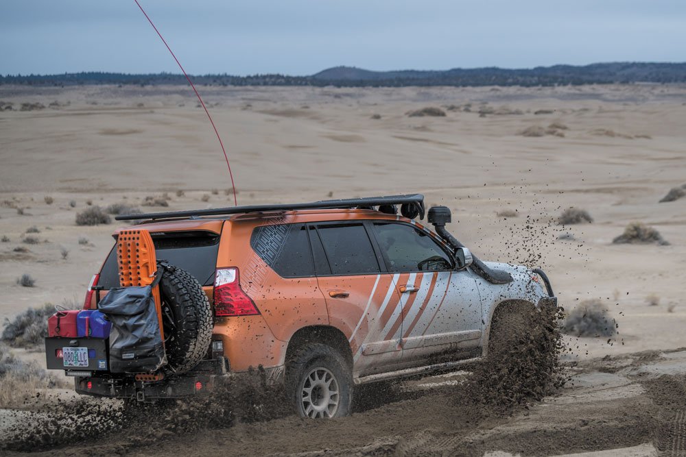 Driving through dirt