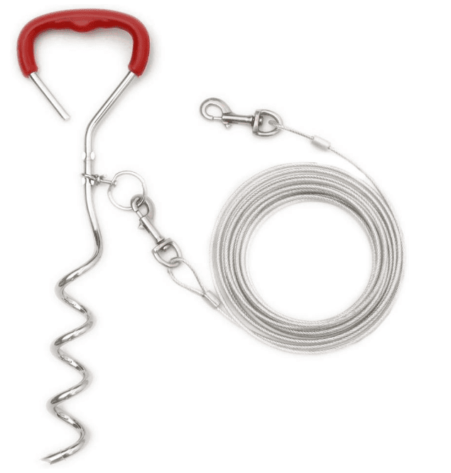 tie-out cable with stake in camping essentials for dogs // tread magazine