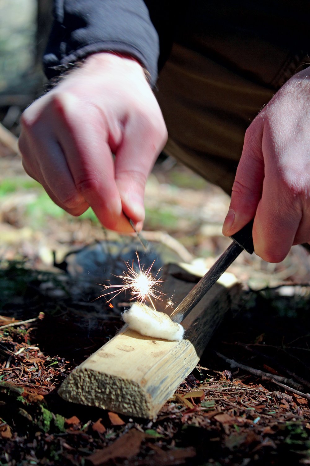 Lighting a fire