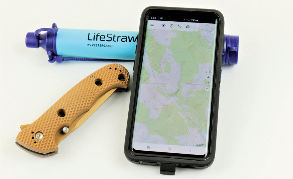 Cell phone app and other tools used in backcountry navigation