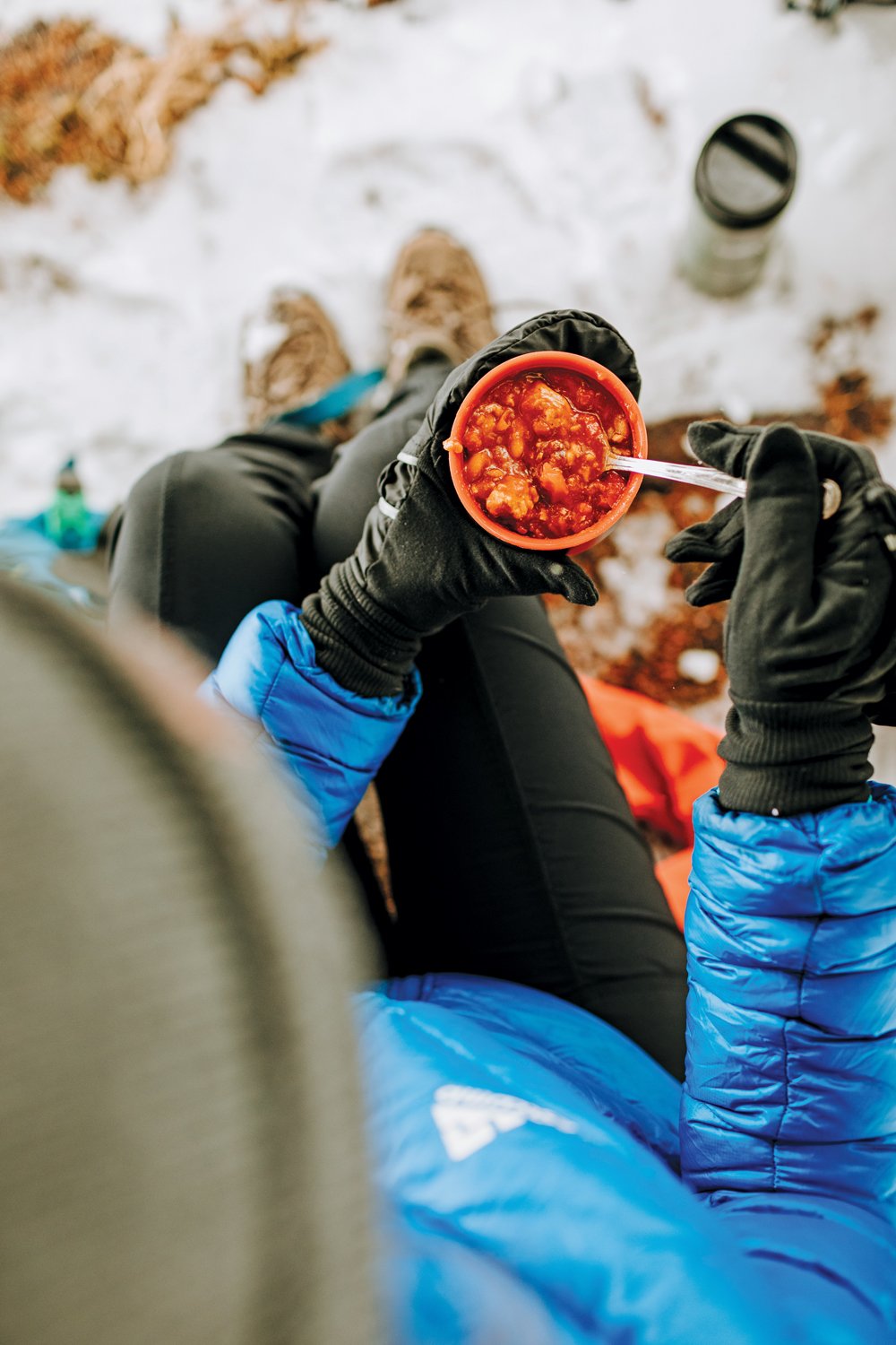 Eating after a cold-weather hike