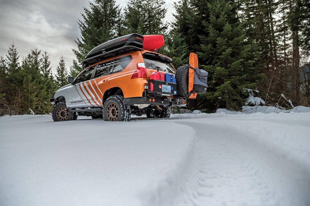 fresh snow tracks with the Lexus GX460