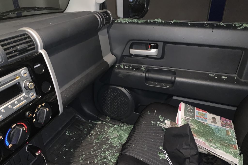 Shattered Glass from Vehicle Break-In