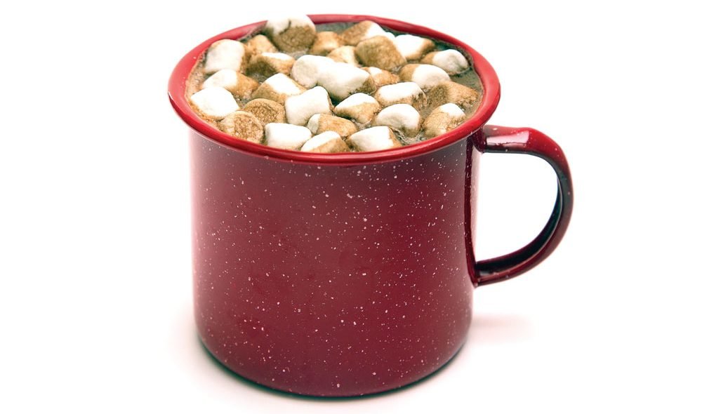 White Russian Wilderness Coffee in red mug with marshmallows