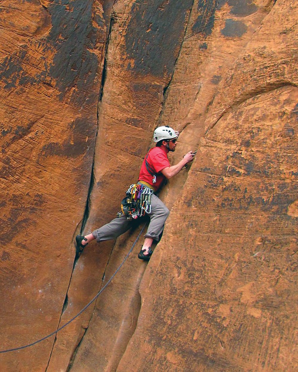 Man rock climbing