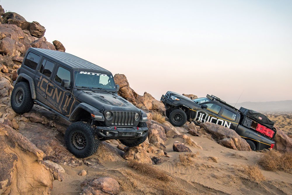 ICON Vehicle Dynamics' vehicles rock crawling