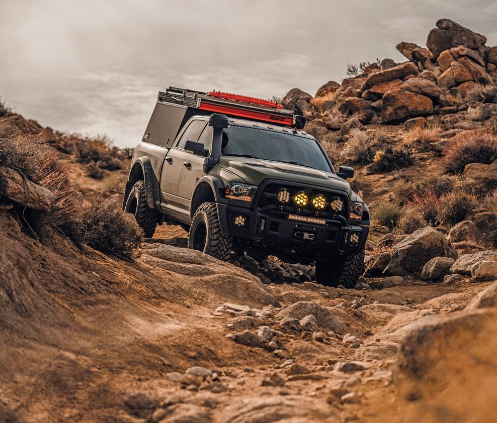 2018 Dodge Ram AEV Prospector XL rock climbing