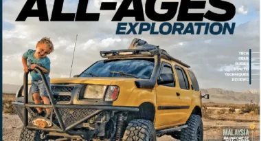 Tread Cover with yellow Nissan Xterra with young boy on bumper