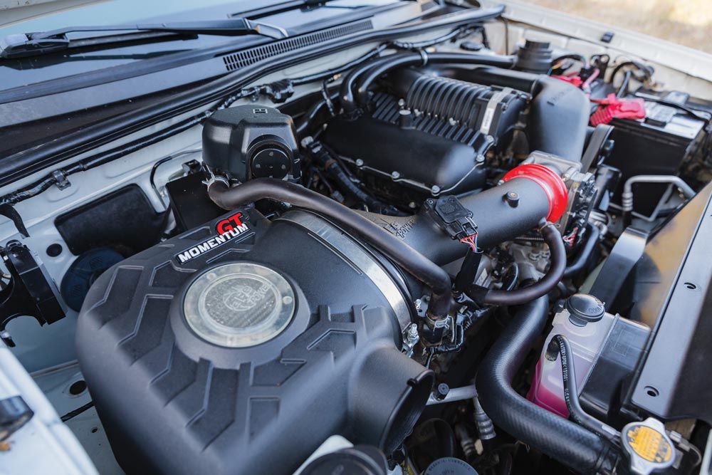 Magnuson supercharger system and AFE Momentum GT air intake in a TRD Off-Road