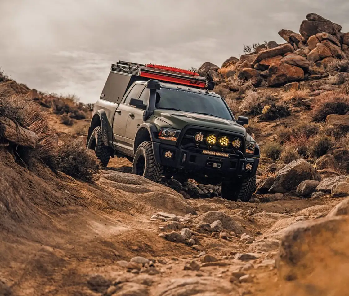 2018 Dodge Ram AEV Prospector XL rock climbing
