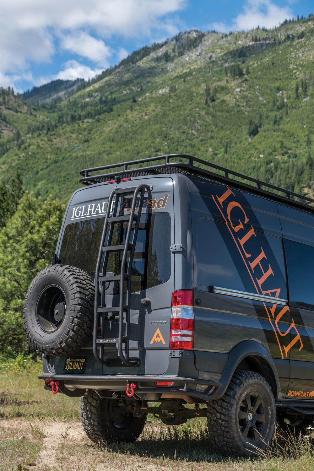 Rear end of Iglhaut Allrad Sprinter van