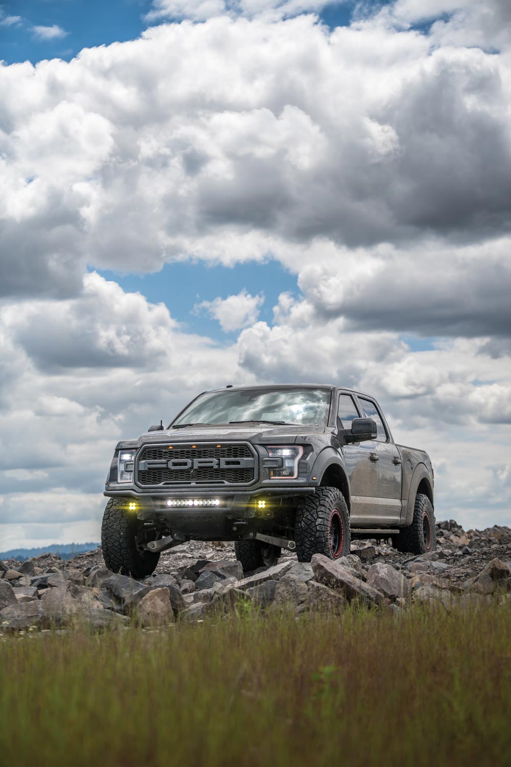 2018 Ford Raptor Supercrew on rocks