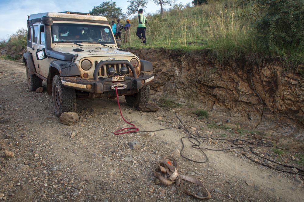 Immediately after the Jeep came back on its wheels