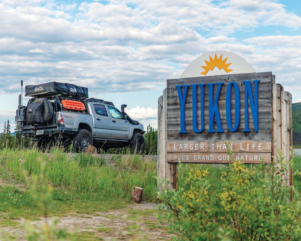 The Hoglund's Tacoma TRD entering the Yukon