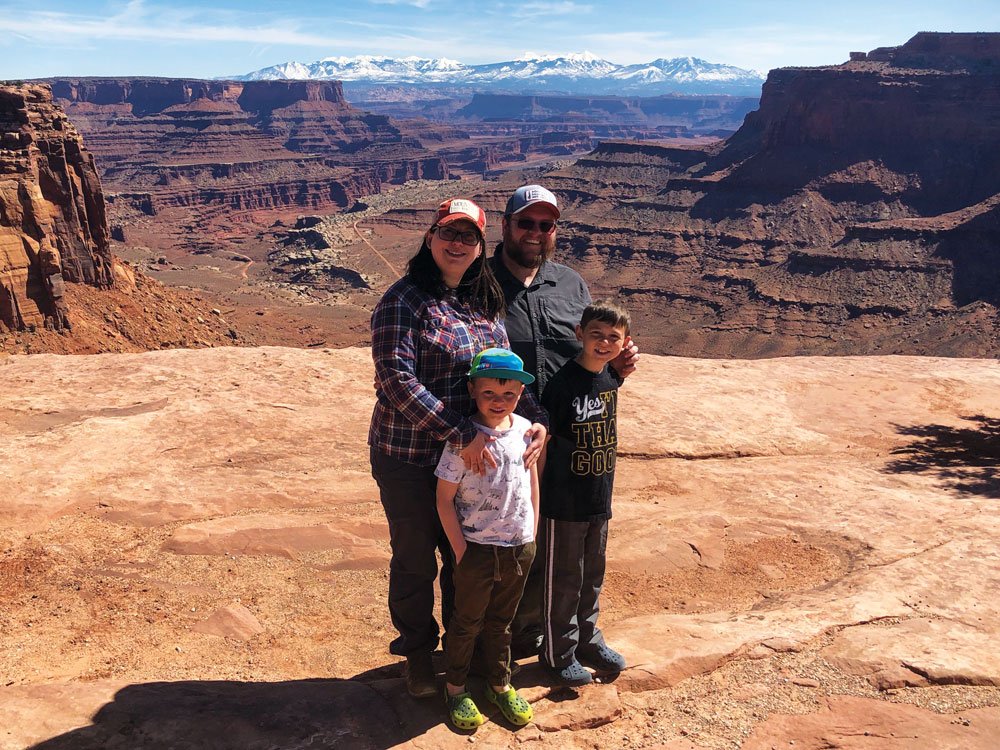 McDonald family atop Shafer Canyon Road in Moab, Utah