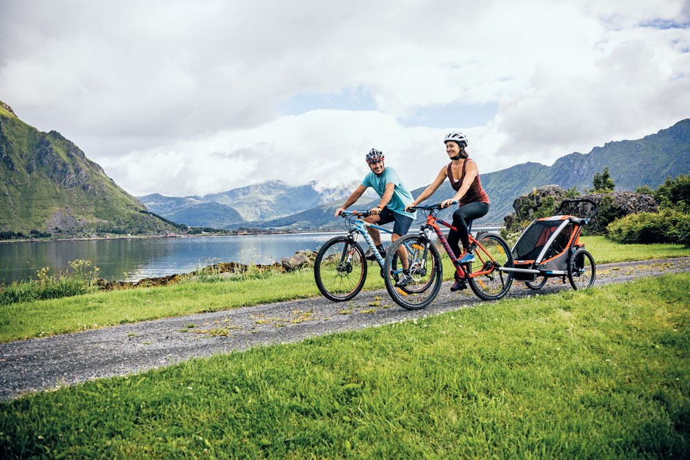 Bike riding with the camping family