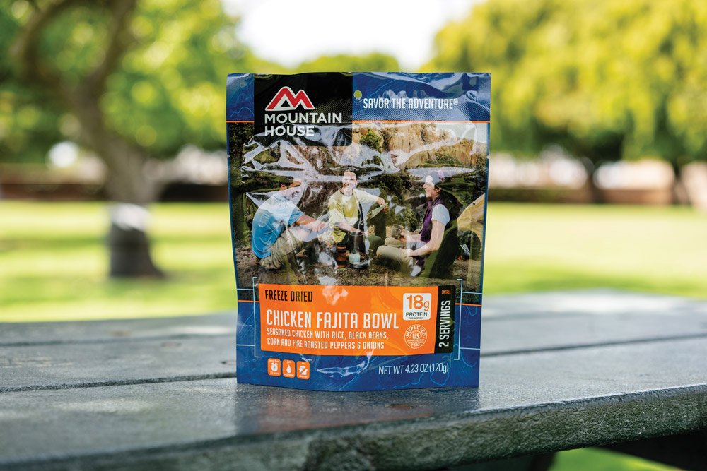 Mountain House Chicken Fajita Bowl packaged camp food