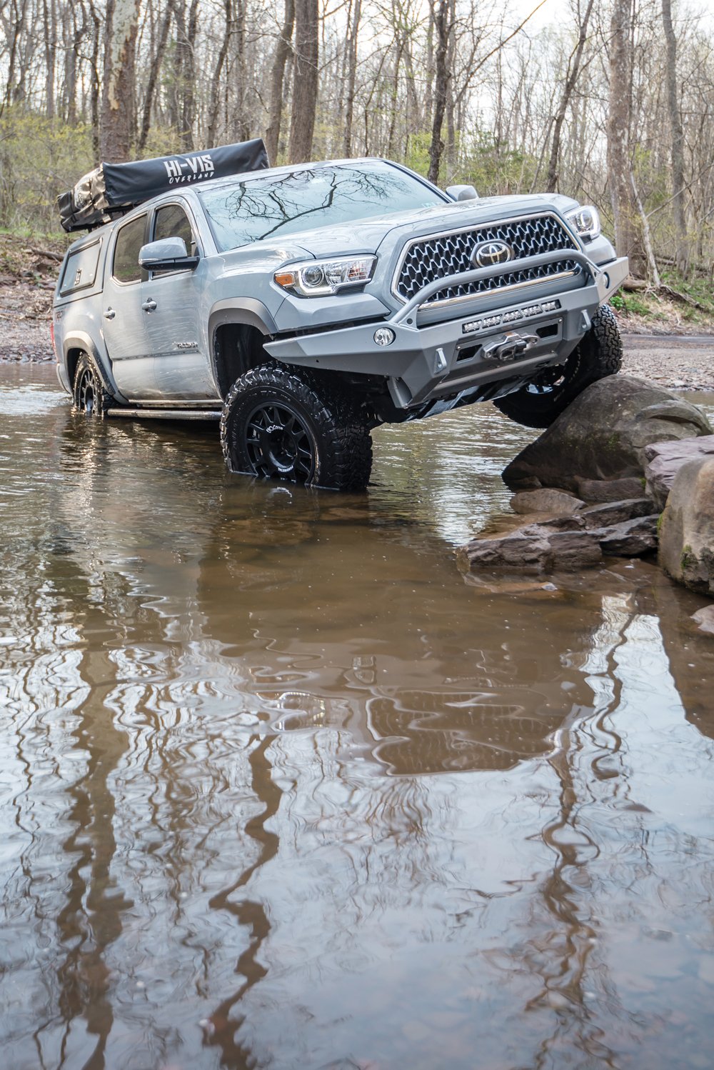 This Toyota enjoys water and rock climbing