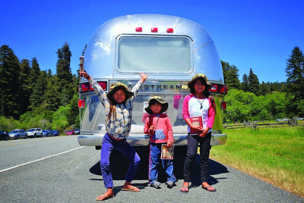 Celebrating getting Junior Ranger badges during Road School