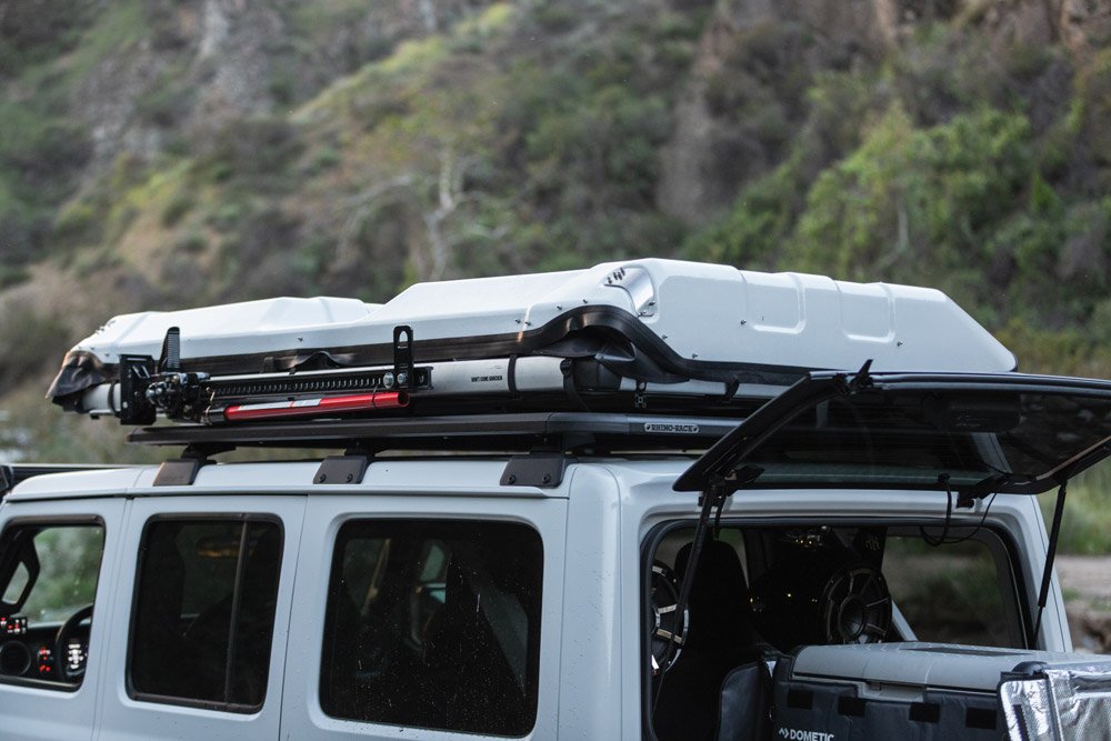 Rhino Rack's roof rack helps with organization