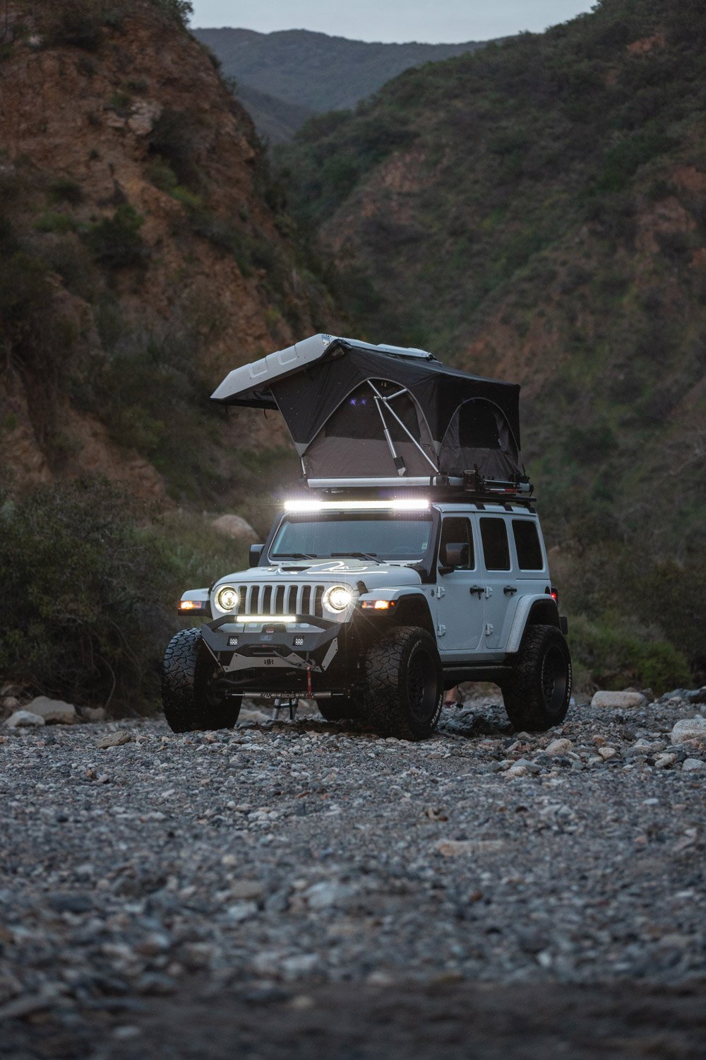 An electric Freespirit Recreation rooftop tent