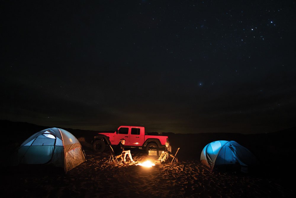 We set camp under clear skies and witnessed constellations