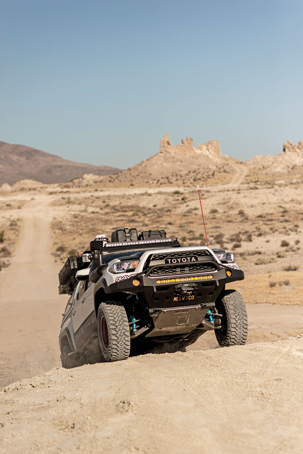 Climbing hills at Trona Pinnacles