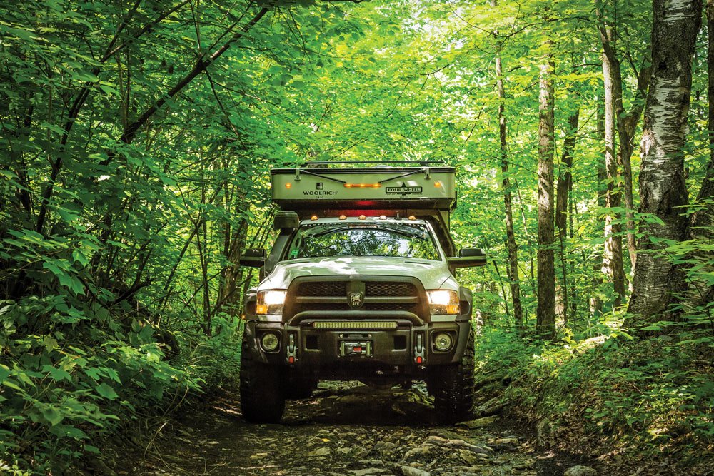 The AEV Prospector XL Camper makes its way with ease