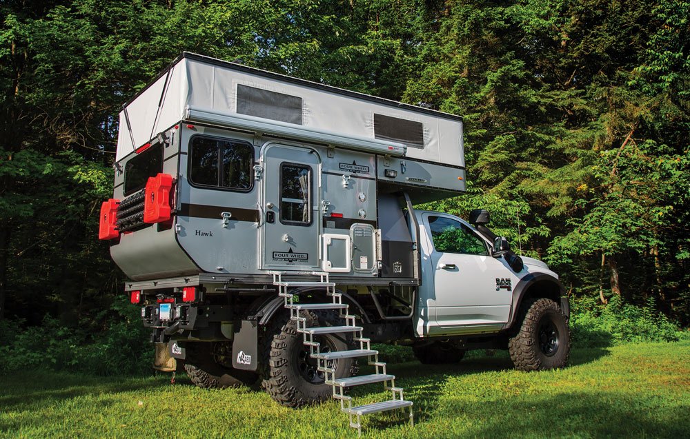 When a truck camper is this tall it requires a few steps to climb aboard