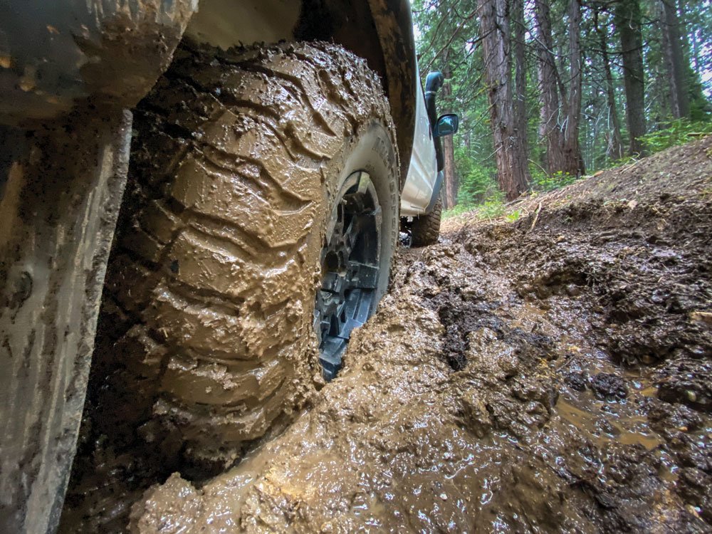 Using a camera phone to shoot the tire stuck in the mud