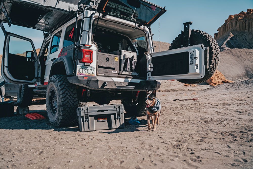 A Dometic fridge and Boss Strongbox store food and supplies