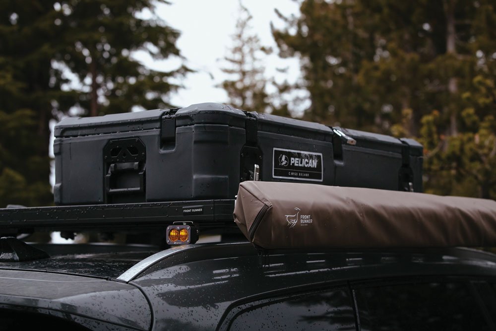 Pelican Cargo Cases are filled with camping equipment and recovery gear