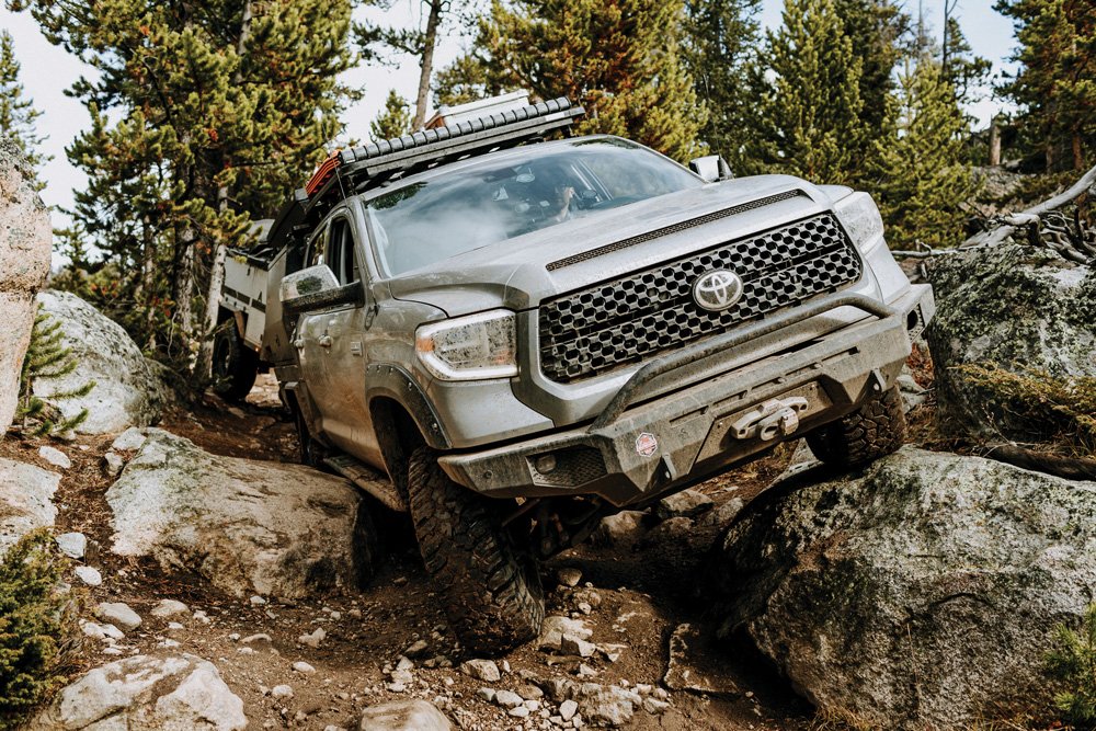 The Expedition Overland Tundra makes good use of the CBI rock sliders