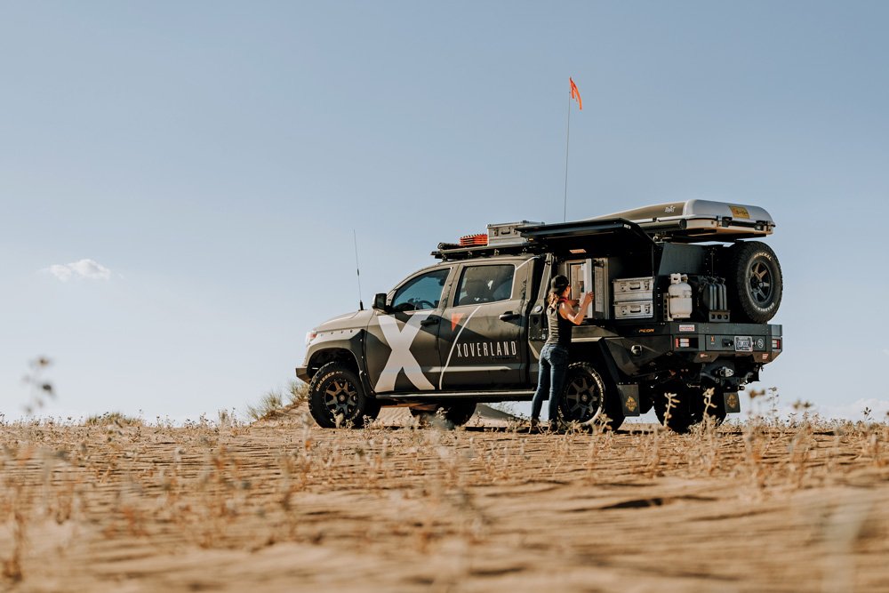 The Tundra is fit with a Dometic Coolmatic CRX80 fridge