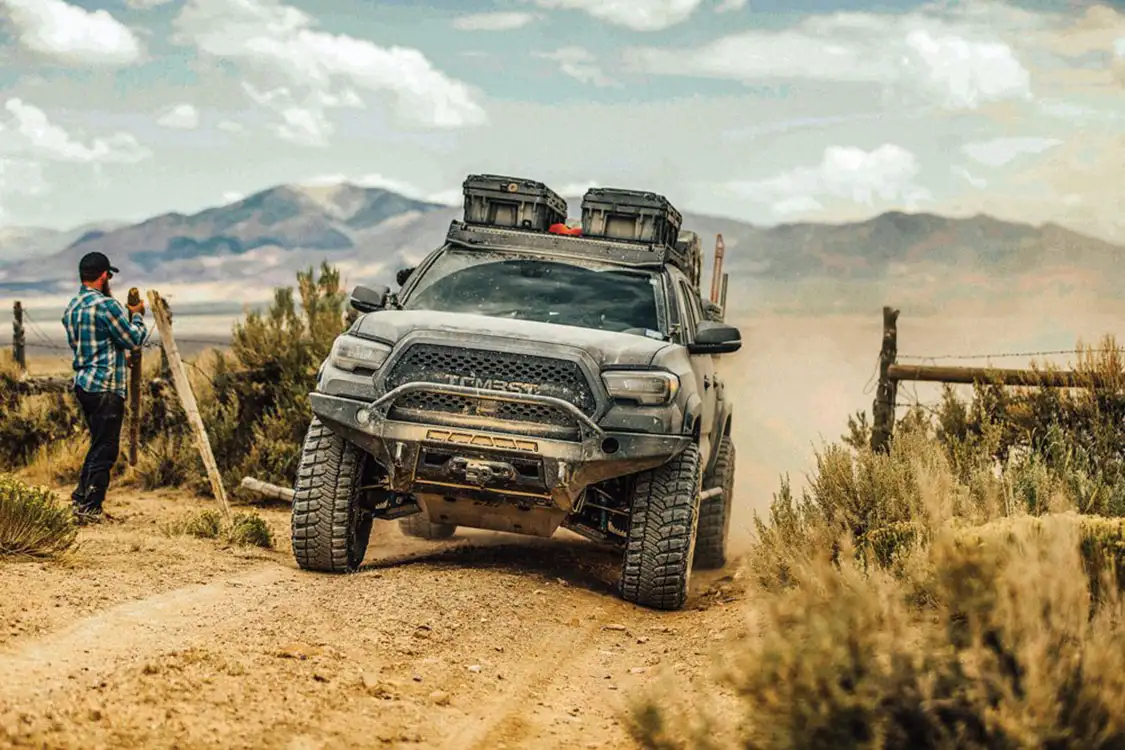 Tacomabeast drives on a dirt road
