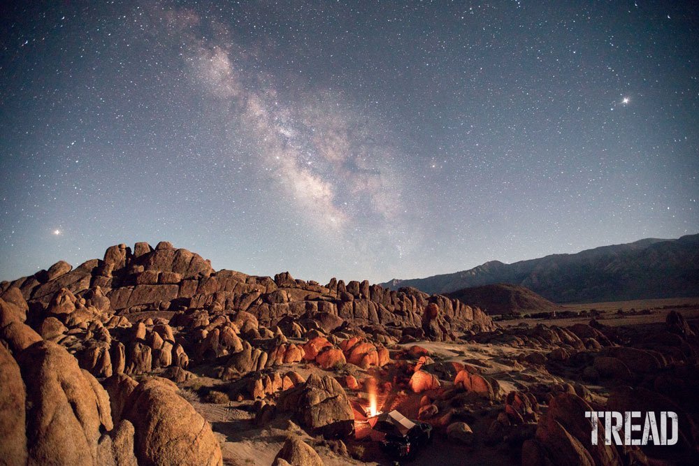 Rocks in front of a starry night sky