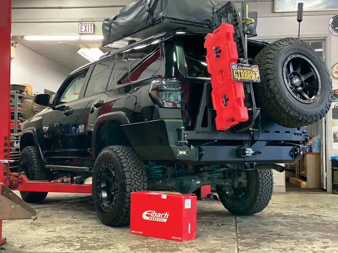 4Runner in the shop for installation of the Eibach Load-Leveling System