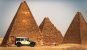 Adventure writer Dan Grec's jeep in front of a temple in Sudan