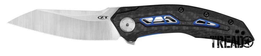 New 2021 Zero Tolerance Knives, model ZT0762 with black handle and royal blue accents