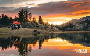 Lakeside camping with no one else in sight