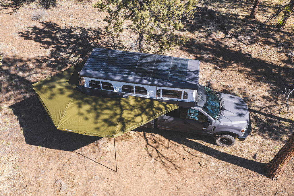 Top view of Terranova Camper with awning deployed.