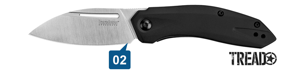 This Kershaw Turismo knife features a black stainless steel handle and non-coated silverblade.