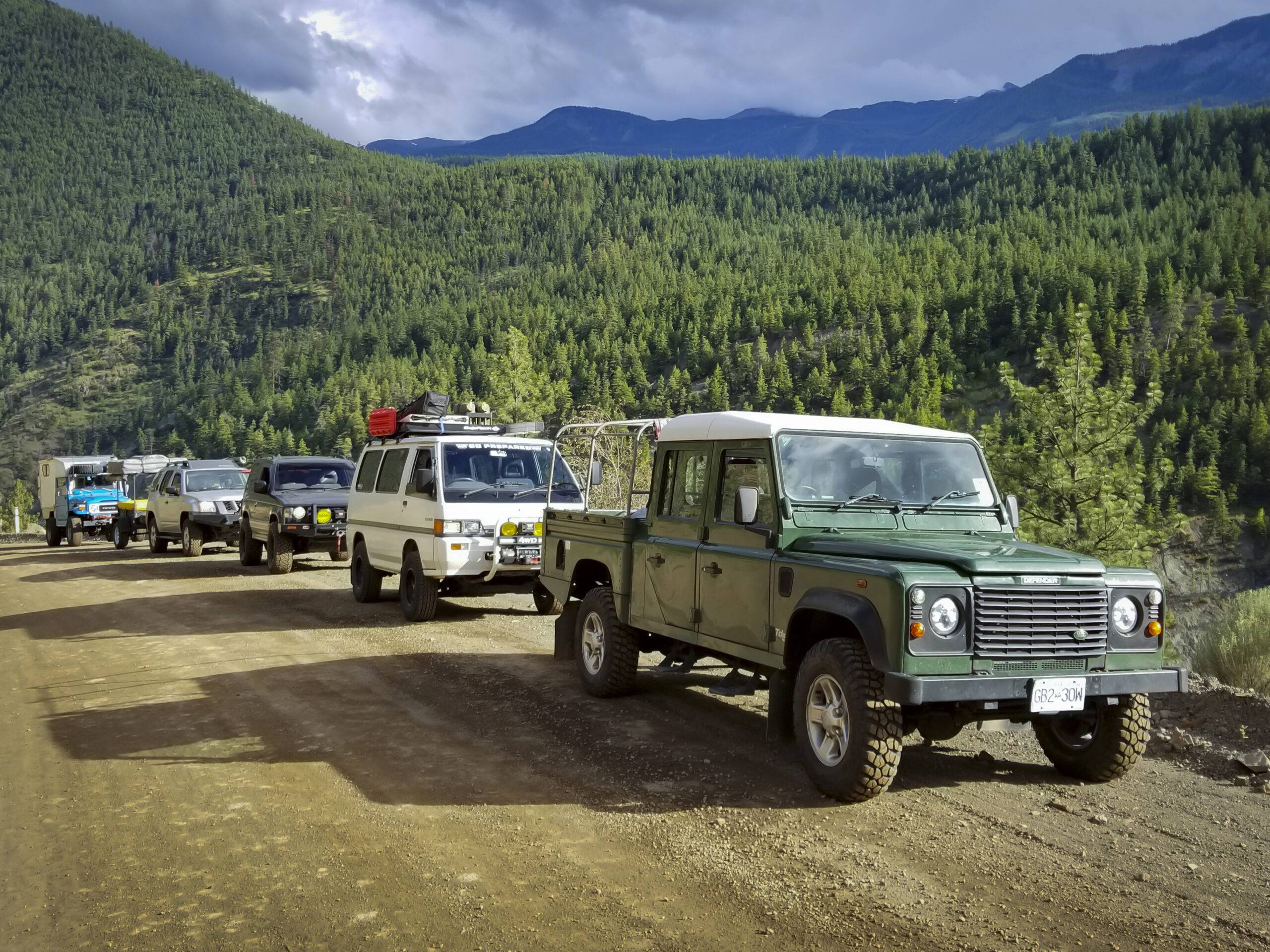 Defender 130, Delica, Pajero, Xterra, and FJ40 4x4s