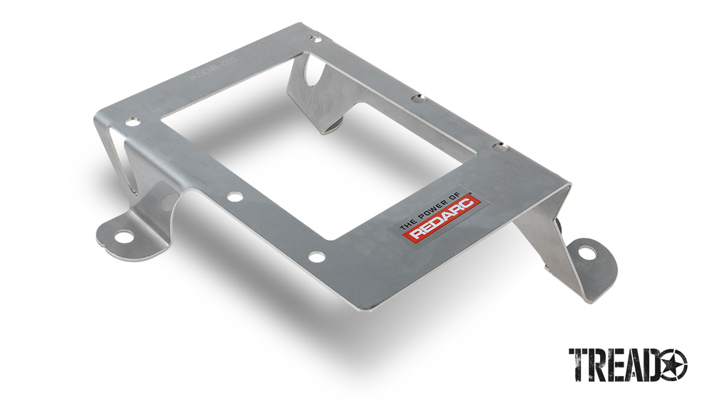 The silver Redarc brackets allow BCDC charger installation into the front of the vehicle, allowing for cooler airflow away from high-temperature areas and ensuring optimal performance.
