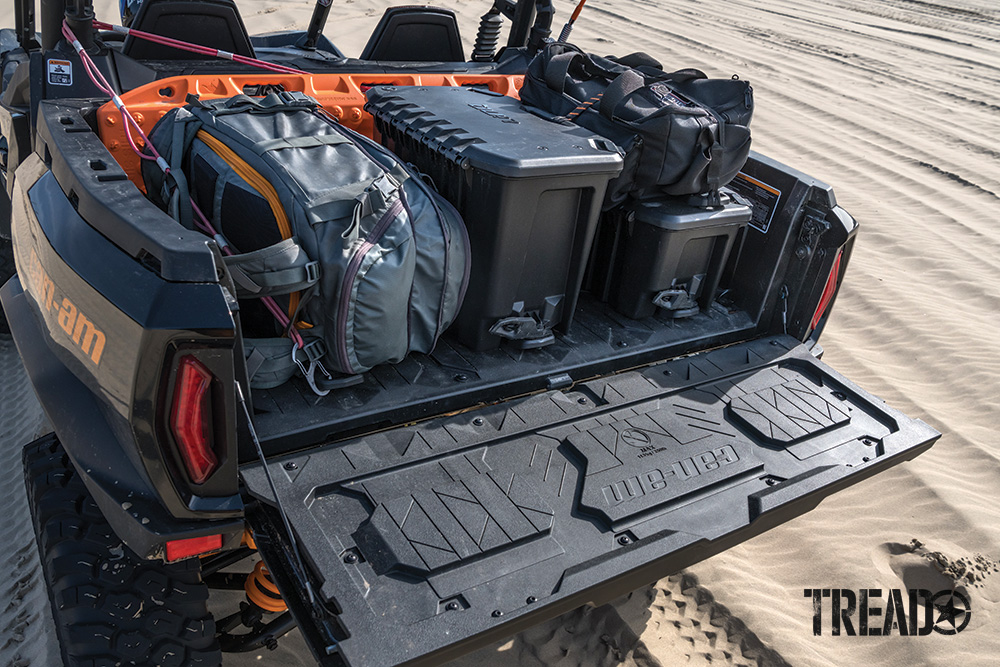 Can-Am Commander XT-P holds quite a bit of gear in the rear storage area.