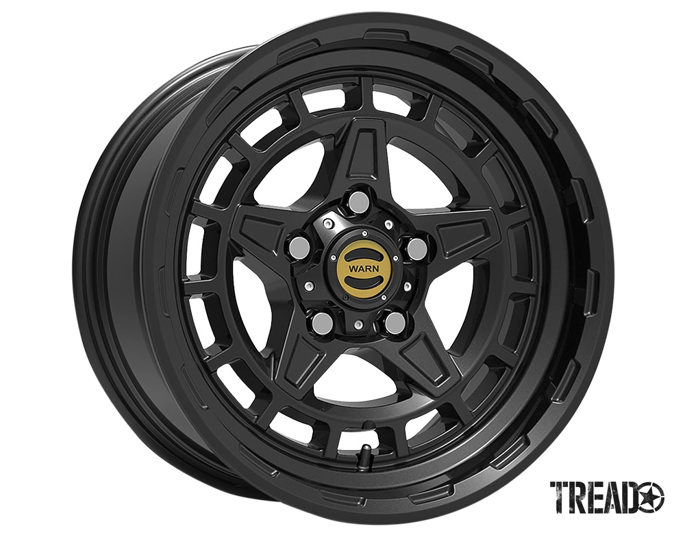 WARN Epic Wheels are available in a 17x8.5-inch size with a 5x5 (5x127) bolt pattern and 0 offset, these hub-centric, high-quality, cast-aluminum wheels come with a choice of black or gunmetal powdercoated finishes, shown is black.